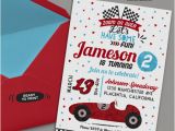 Race Car Birthday Invitations with Photo Red Racing Car Invitation Diy Race Car Birthday Party