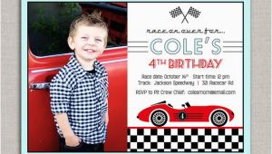Race Car Birthday Invitations with Photo Vintage Race Car Birthday Invitation