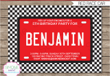 Race Car Birthday Invites Race Car Party Invitations Template Birthday Party