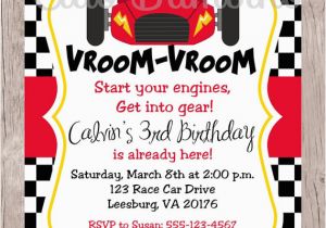 Race Car themed Birthday Invitations Printable Race Car Birthday Party Invitation