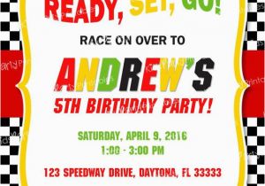 Race Car themed Birthday Invitations Race Car Birthday Invitation Printable Race Car