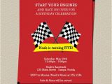 Race Car themed Birthday Invitations Race Track Birthday Party Invitations Boys Red
