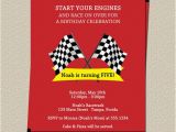 Race Car themed Birthday Invitations Race Track Birthday Party Invitations Boys Red