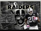 Raiders Birthday Card Nfl Oakland Raiders Birthday Invitation Kustom Kreations