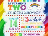 Rainbow 1st Birthday Invitations Custom Rainbow Birthday Invitation First Birthday Boy