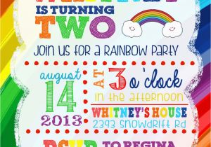 Rainbow 1st Birthday Invitations Custom Rainbow Birthday Invitation First Birthday Boy