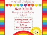 Rainbow 1st Birthday Invitations Custom Rainbow Birthday Invitation Rainbow Design You Print