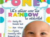 Rainbow 1st Birthday Invitations Dream Designs Photography Rainbow 1st Birthday Invitation