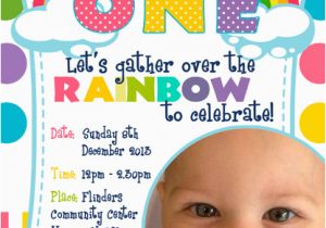 Rainbow 1st Birthday Invitations Dream Designs Photography Rainbow 1st Birthday Invitation