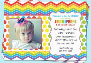 Rainbow 1st Birthday Invitations Rainbow Birthday Invitations Ideas Bagvania Free