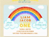 Rainbow 1st Birthday Invitations Rainbow Birthday Party Invitation Rainbow 1st First