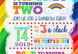 Rainbow First Birthday Invitations Custom Rainbow Birthday Invitation First Birthday Boy