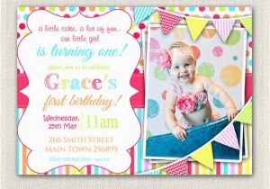 Rainbow First Birthday Invitations Girls 1st Birthday Rainbow Invitation by Pixieperfectparties