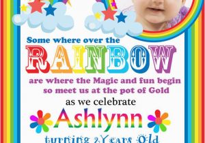 Rainbow First Birthday Invitations Rainbow Birthday Invitation Rainbow Party Rainbow