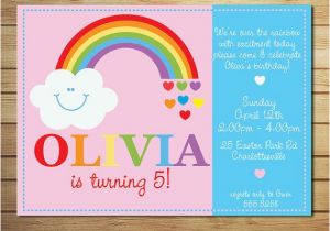 Rainbow themed Birthday Invitations 25 Best Ideas About Rainbow Invitations On Pinterest