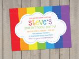 Rainbow themed Birthday Invitations 8 Fantastic Rainbow theme Party Invitation Braesd Com