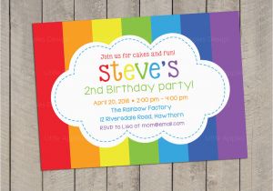 Rainbow themed Birthday Invitations 8 Fantastic Rainbow theme Party Invitation Braesd Com