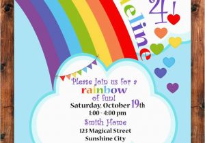 Rainbow themed Birthday Invitations Best 25 Rainbow Invitations Ideas On Pinterest Rainbow