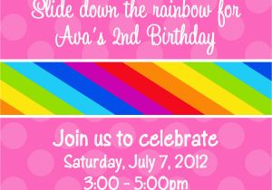 Rainbow themed Birthday Invitations Party Invitations Awesome Rainbow Party Invitations