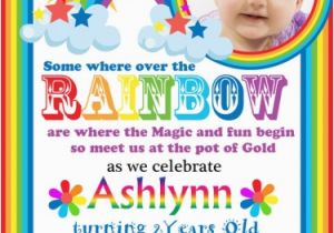 Rainbow themed Birthday Invitations Rainbow Birthday Party Invitation Meylah