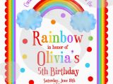 Rainbow themed Birthday Invitations Rainbow themed Birthday Invitations Best Party Ideas