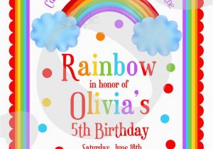 Rainbow themed Birthday Invitations Rainbow themed Birthday Invitations Best Party Ideas