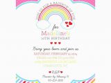 Rainbow themed Birthday Invitations Rainbow themed Birthday Party Invitations Best Party Ideas