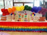 Rainbow themed Birthday Party Decorations Kara 39 S Party Ideas Rainbow themed 1st Birthday Party