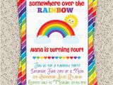 Rainbow themed Birthday Party Invitations Rainbow Party Invitation Rainbow Invitation by Invitationblvd