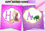 Rapunzel Happy Birthday Banner Rapunzel Birthday Banner Tangled Happy Birthday Banner Digital