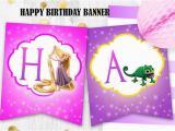 Rapunzel Happy Birthday Banner Rapunzel Birthday Banner Tangled Happy Birthday Banner Digital