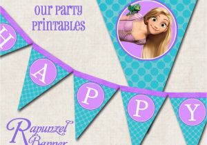 Rapunzel Happy Birthday Banner Rapunzel Tangled Birthday Party Banner by Missbellaexpressions