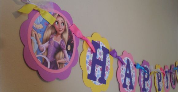 Rapunzel Happy Birthday Banner Rapunzel Tangled Happy Birthday Banner by Partyexpressions4u