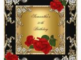 Red 50th Birthday Decorations Elegant 50th Birthday Party Gold Red Rose Black Card