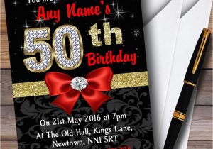 Red 50th Birthday Decorations Red Black Gold Diamond 50th Birthday Party Personalised