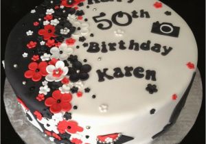 Red and Black 50th Birthday Decorations Cake Endeavours Red White and Black 50th Birthday Cake