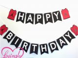 Red and Black Happy Birthday Banner Happy Birthday Banner In Red White Black Jordan by
