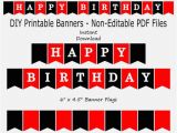Red and Black Happy Birthday Banner Happy Birthday Banner Red Black Boy Birthday Party Etsy