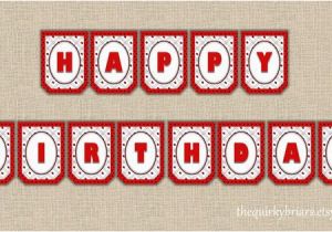 Red and Black Happy Birthday Banner Instant Download Ladybug theme Red and Black Happy