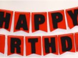 Red and Black Happy Birthday Banner Items Similar to Happy Birthday Felt Flag Banner In Red