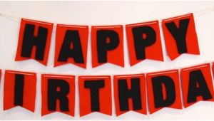 Red and Black Happy Birthday Banner Items Similar to Happy Birthday Felt Flag Banner In Red