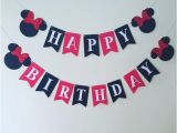 Red and Black Happy Birthday Banner Red and Black Minnie Mouse Happy Birthday Banner Minnie