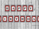 Red and Black Happy Birthday Banner Red Glitter and Black Striped Bunting Happy Birthday