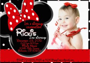 Red and Black Minnie Mouse Birthday Invitations Minnie Mouse 1st Birthday Invitations Ideas Bagvania