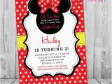 Red and Black Minnie Mouse Birthday Invitations Minnie Mouse Birthday Invitations Printable Girls Party