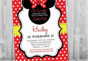 Red and Black Minnie Mouse Birthday Invitations Minnie Mouse Birthday Invitations Printable Girls Party