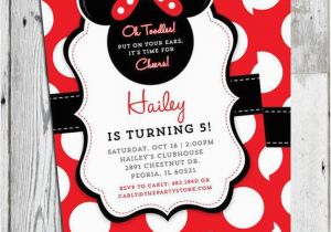 Red and Black Minnie Mouse Birthday Invitations Minnie Mouse Invitation Red Printable Minnie Mouse