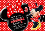 Red and Black Minnie Mouse Birthday Invitations Red Minnie Mouse Birthday Invitations