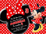 Red and Black Minnie Mouse Birthday Invitations Red Minnie Mouse Birthday Invitations