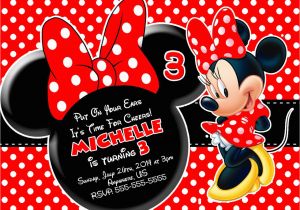 Red and Black Minnie Mouse Birthday Invitations Red Minnie Mouse Birthday Invitations